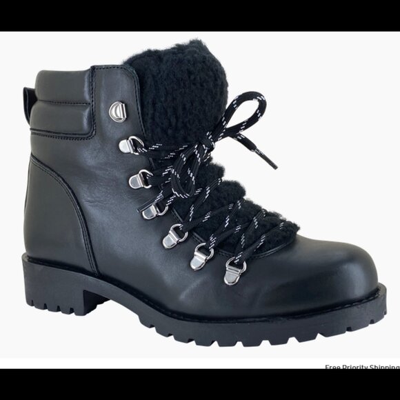 NEW ERIC MICHAEL Made In Portugal Waterproof Franki Leather Lace Up Booties 663m - Picture 1 of 8